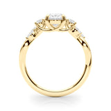 Split Shank Ov Center Rd & Mq Sides Engagement Ring - alt view