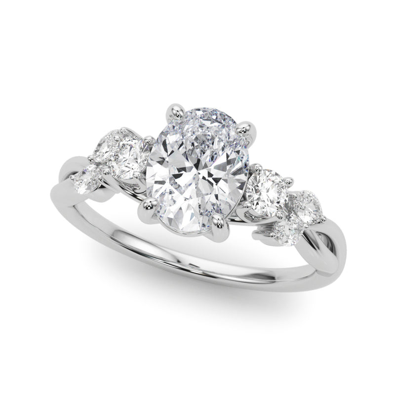 Split Shank Ov Center Rd & Mq Sides Engagement Ring (85401)