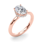 Hidden Halo Oval Center Engagement Ring (85406)