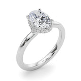 Hidden Halo Oval Center Engagement Ring (85406)