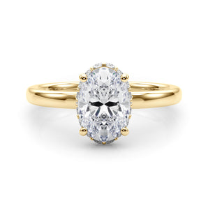 Hidden Halo Oval Center Engagement Ring (85406)