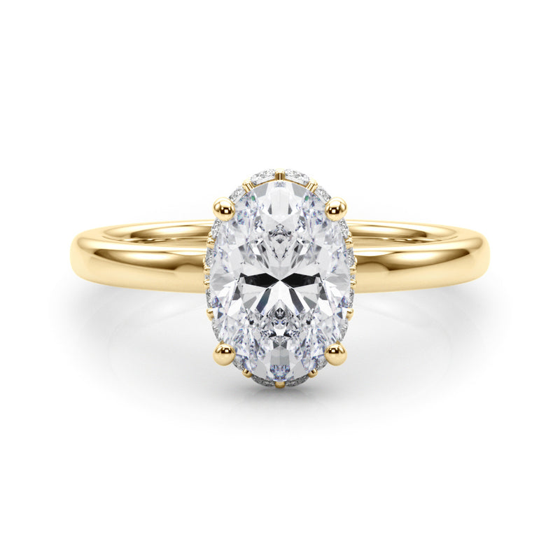 Hidden Halo Oval Center Engagement Ring (85406)