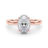 Hidden Halo Oval Center Engagement Ring (85406)