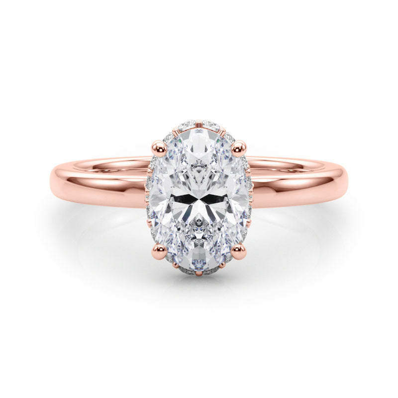 Hidden Halo Oval Center Engagement Ring (85406)