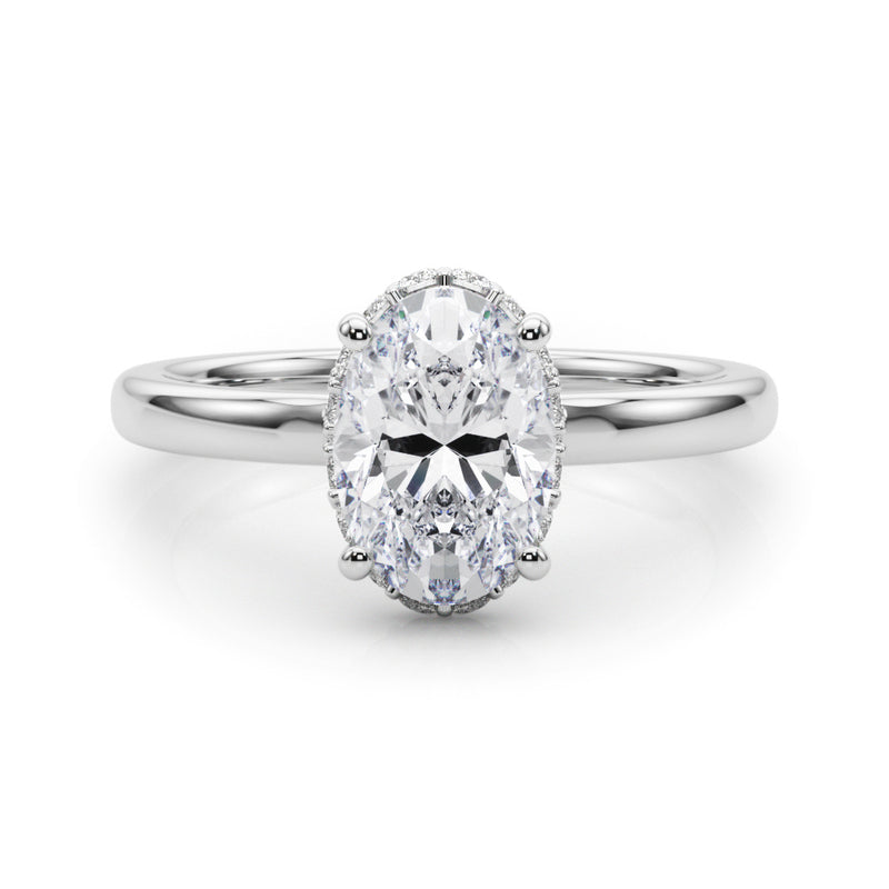 Hidden Halo Oval Center Engagement Ring (85406)
