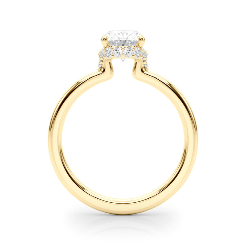 Hidden Halo Oval Center Engagement Ring (85406)