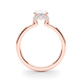 Hidden Halo Oval Center Engagement Ring (85406)