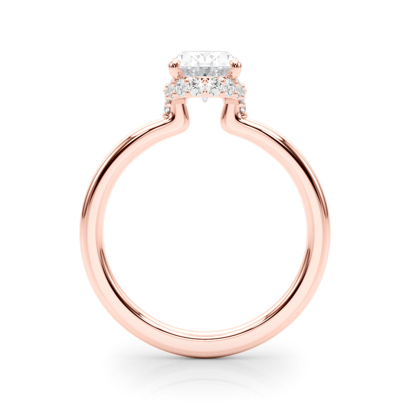 Hidden Halo Oval Center Engagement Ring (85406)