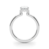 Hidden Halo Oval Center Engagement Ring (85406)