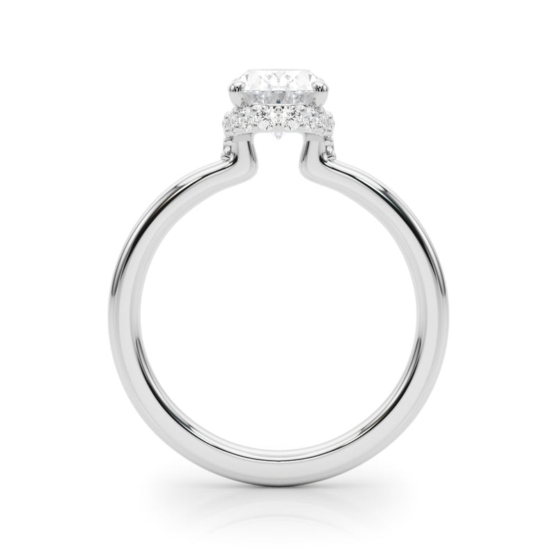 Hidden Halo Oval Center Engagement Ring (85406)