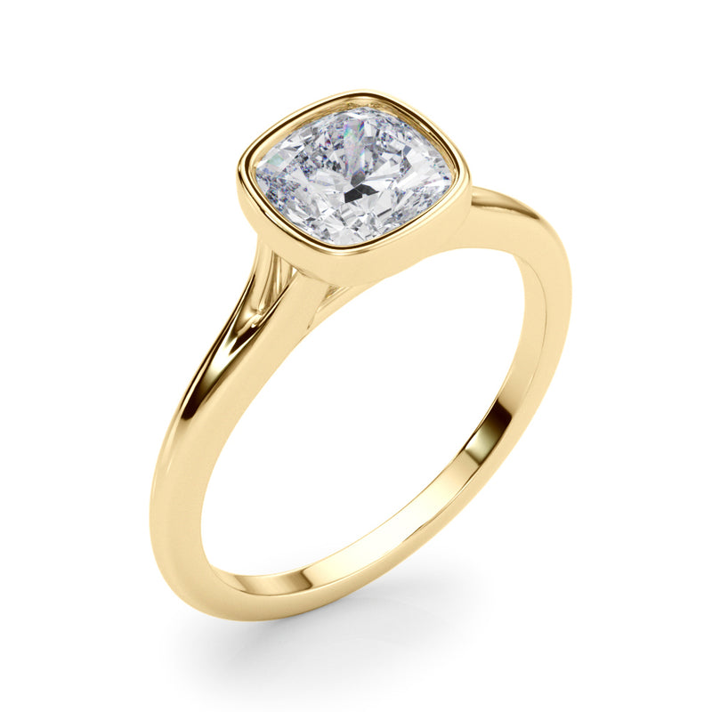 Solitaire Cushion Bezel Set Engagement Ring (85414)