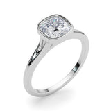 Solitaire Cushion Bezel Set Engagement Ring (85414)