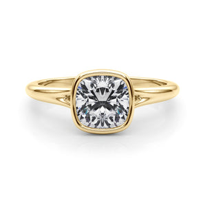 Solitaire Cushion Bezel Set Engagement Ring (85414)