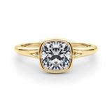 Solitaire Cushion Bezel Set Engagement Ring (85414)