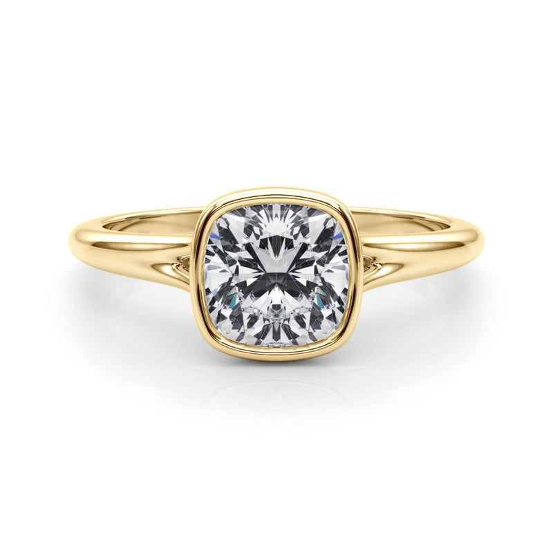 Solitaire Cushion Bezel Set Engagement Ring (85414)