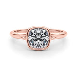 Solitaire Cushion Bezel Set Engagement Ring (85414)