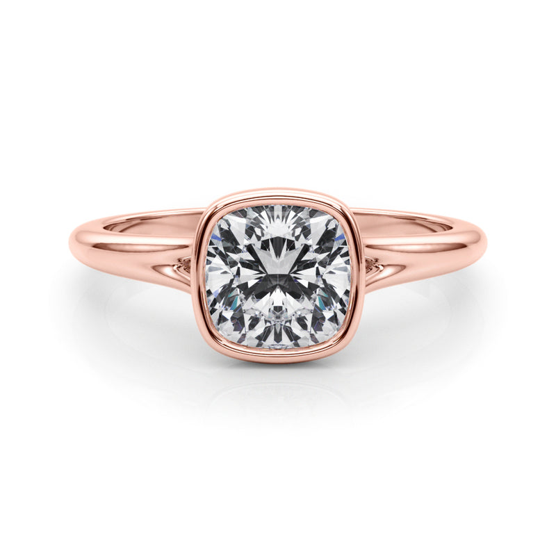Solitaire Cushion Bezel Set Engagement Ring (85414)