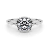 Solitaire Cushion Bezel Set Engagement Ring (85414)