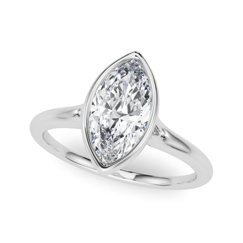 Marquise Solitaire Bezel Set Engagement Ring (85416)