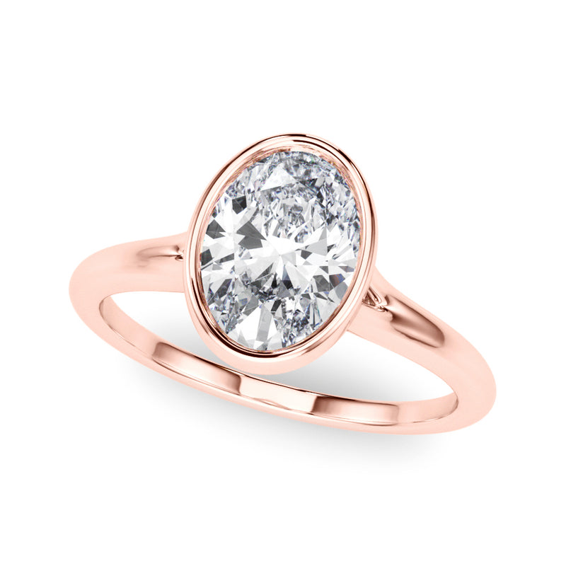 Solitaire Ov Bezel Set Engagement Ring (85417)