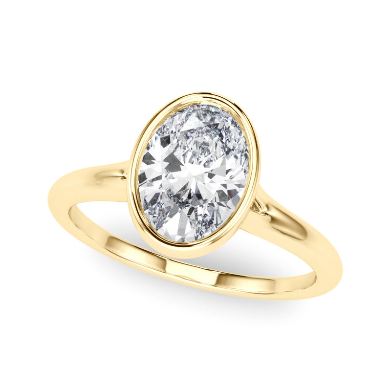 Solitaire Ov Bezel Set Engagement Ring (85417)