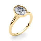 Solitaire Ov Bezel Set Engagement Ring (85417)