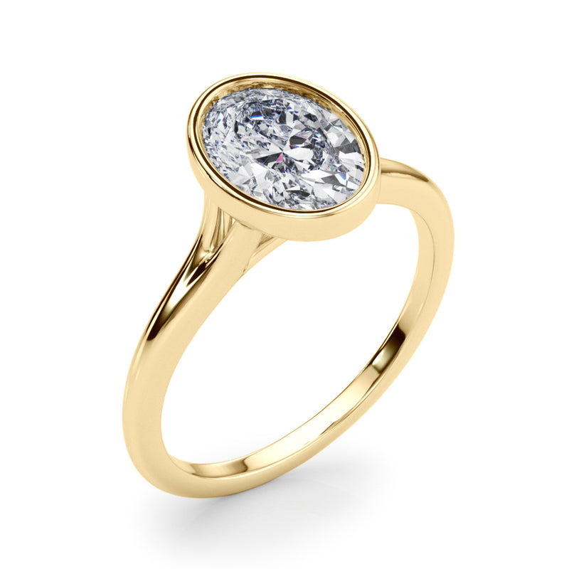 Solitaire Ov Bezel Set Engagement Ring (85417)