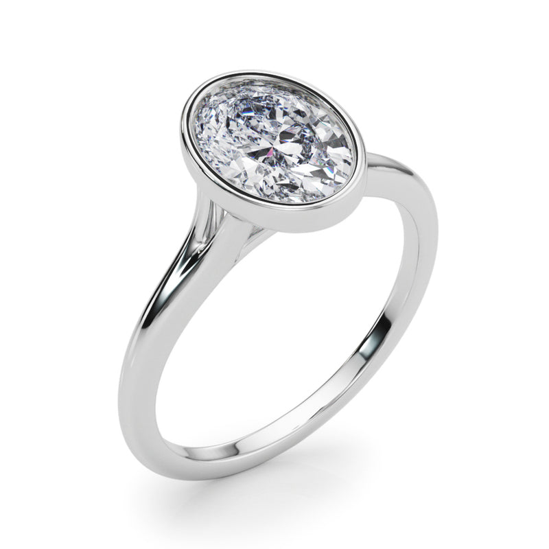 Solitaire Ov Bezel Set Engagement Ring (85417)