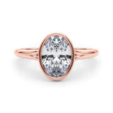 Solitaire Ov Bezel Set Engagement Ring (85417)