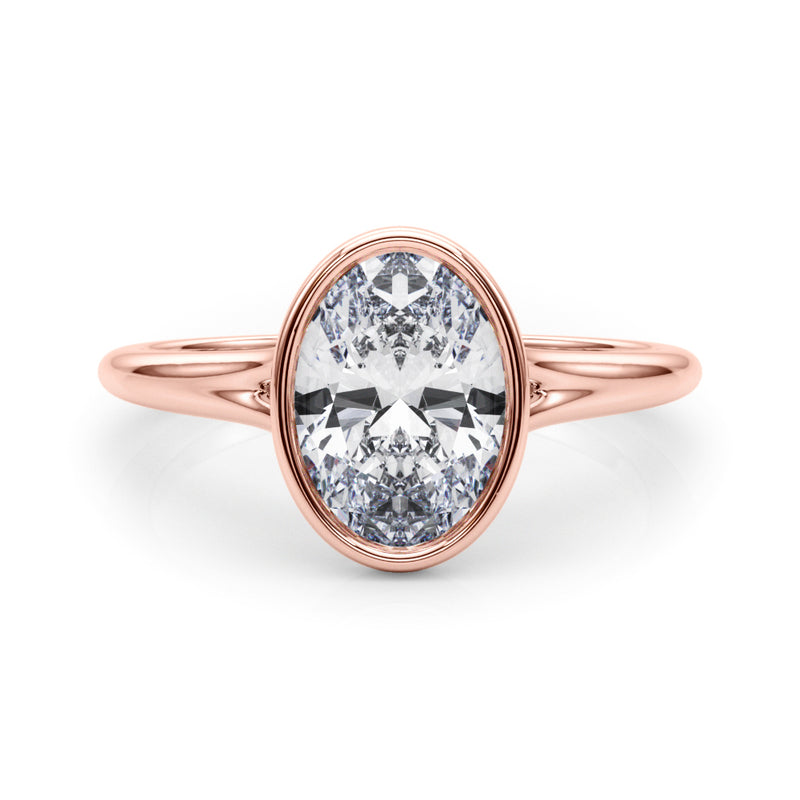 Solitaire Ov Bezel Set Engagement Ring (85417)