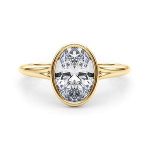 Solitaire Ov Bezel Set Engagement Ring (85417)