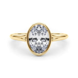 Solitaire Ov Bezel Set Engagement Ring (85417)