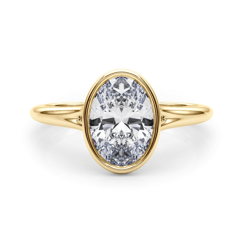 Solitaire Ov Bezel Set Engagement Ring (85417)