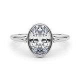 Solitaire Ov Bezel Set Engagement Ring (85417)