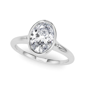 Solitaire Ov Bezel Set Engagement Ring (85417)