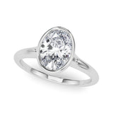 Solitaire Ov Bezel Set Engagement Ring (85417)