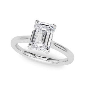 Emerald Solitaire Cut Engagement Ring