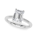 Emerald Solitaire Cut Engagement Ring
