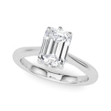Emerald Solitaire Cut Engagement Ring