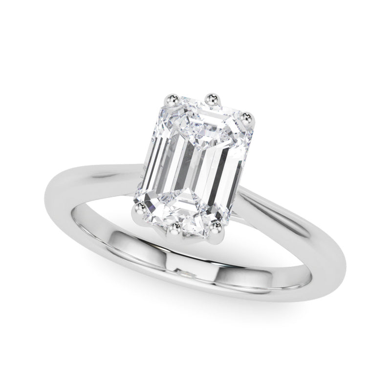 Emerald Solitaire Cut Engagement Ring