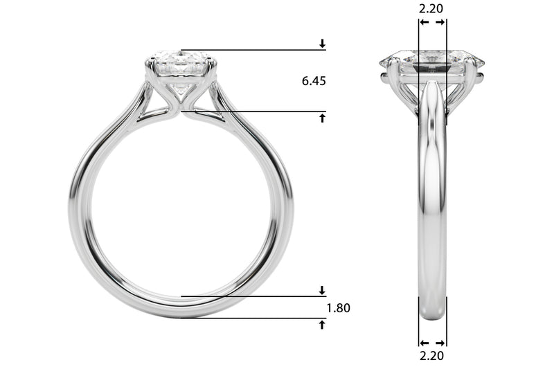Solitaire Oval Engagement Ring (85435)