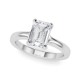 Emerald Solitaire Cut Engagement Ring