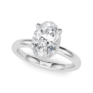 Oval Hidden Halo Engagement Ring