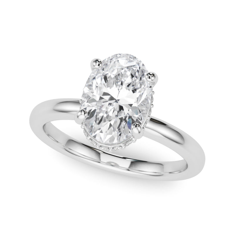 Oval Hidden Halo Engagement Ring