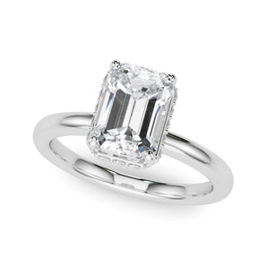 Emerald Cut Halo Engagement Ring