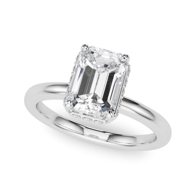Emerald Cut Halo Engagement Ring