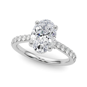 Oval Halo Round Engagement Ring