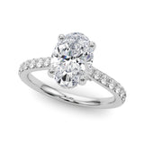 Oval Halo Round Engagement Ring
