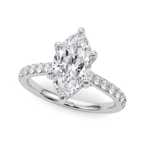Marquise Halo Round Engagement Ring (85479)