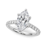 Marquise Halo Round Engagement Ring (85479)